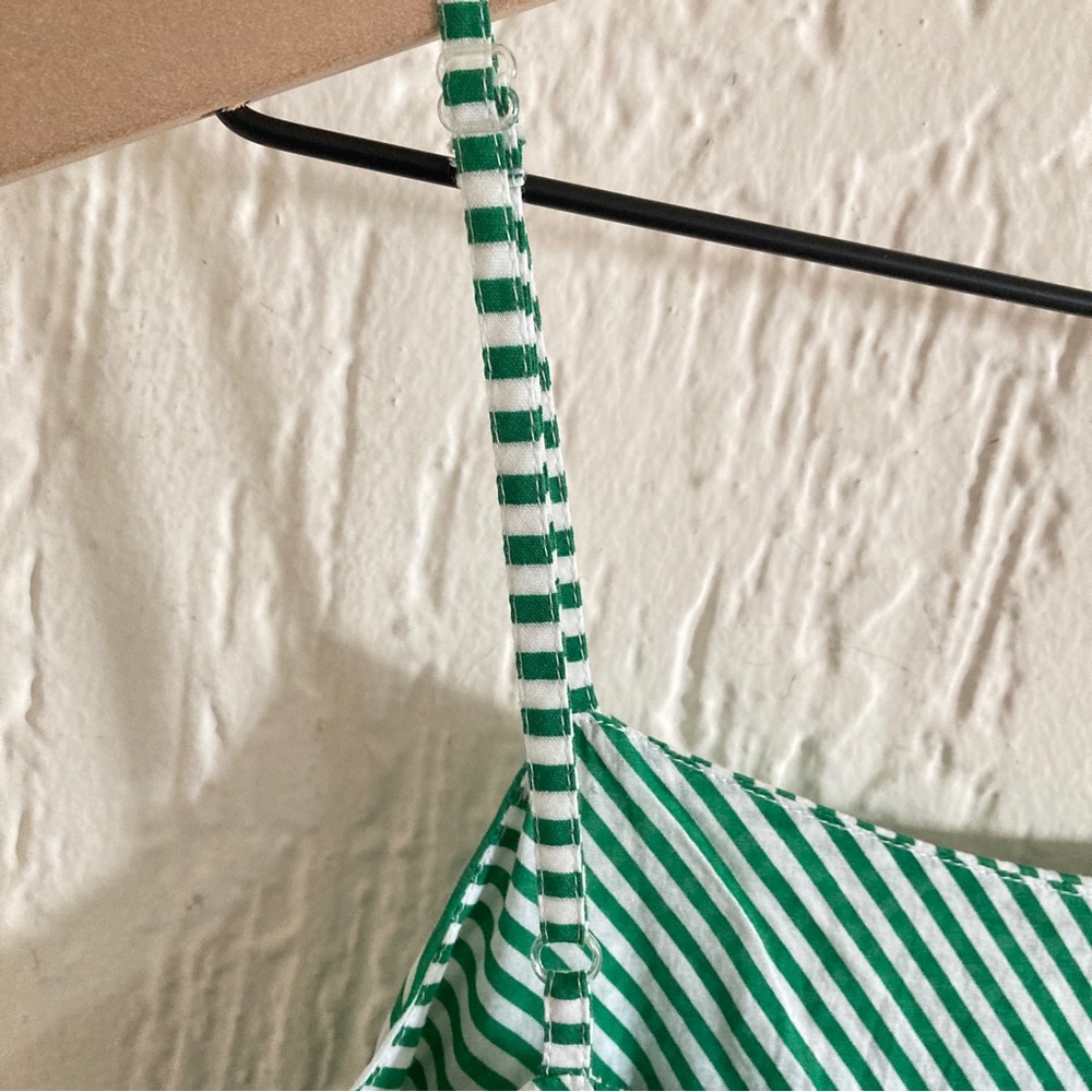 Long Tall Sally Green and White Striped Cotton Maxi Dress Size 4 Tall - Picture 8 of 11